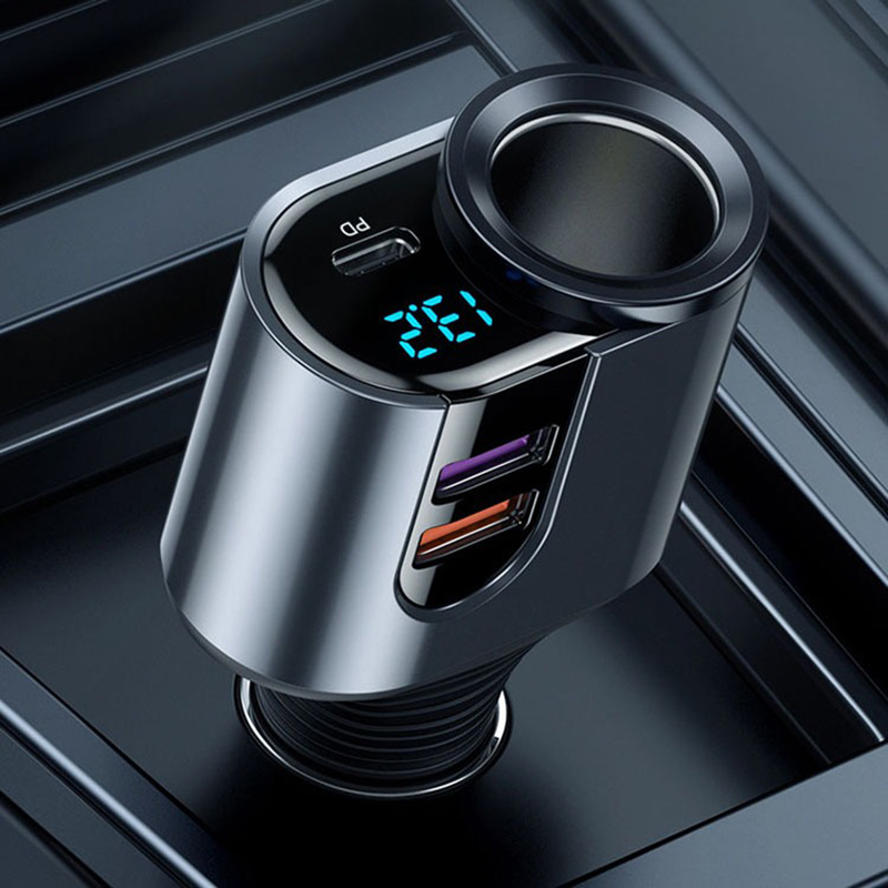 Tẩu sạc nhanh ô tô 12V – 24V thiết kế 3 cổng đa năng BA1536