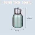 Bình nước giữ nhiệt mini 300ml chất liệu inox 304 có quai xách tiện lợi BA1553, Màu xanh