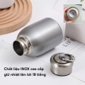 Bình nước giữ nhiệt mini 300ml chất liệu inox 304 có quai xách tiện lợi BA1553, Màu xanh