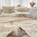 Chăn hè cotton bông đậu mềm mại thoáng mát giặt máy thoải mái BA1529, Hoa văn gấu nhỏ