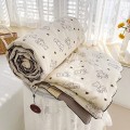 Chăn hè cotton bông đậu mềm mại thoáng mát giặt máy thoải mái BA1529, Hoa văn gấu nhỏ