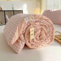 Chăn cotton đũi bông ép xơ đậu nành siêu mềm, thoáng mát BA1530, Chăn đũi kẻ xanh than