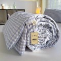 Chăn cotton đũi bông ép xơ đậu nành siêu mềm, thoáng mát BA1530, Chăn đũi kẻ xanh than