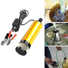 Máy bơm chìm mini hút dầu nhớt, nhiên liệu, nước 12V -24V BA1575, 12V- 51mm（vàng)