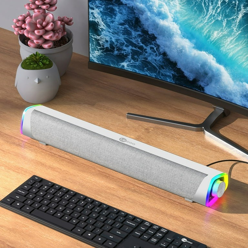 Loa thanh soundbar bluetooth đèn led RGB lenovo DS101 có dây bass cực mạnh BA1572