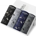 Hộp 4 quần sịp đùi nam boxer vải thun cotton co dãn, thấm hút mồ hôi BA1591, Size XL : Cân nặng từ 56-65kg
