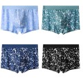 Combo 4 quần sịp đùi boxer quần lót nam lụa băng vải trơn mát co giãn đàn hồi, Size 2XL : 60-70kg