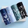 Combo 4 quần sịp đùi boxer quần lót nam lụa băng vải trơn mát co giãn đàn hồi, Size 2XL : 60-70kg