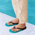 Dép Thái Lan nam nữ xỏ ngón siêu nhẹ, êm BA1597, Quai đen  - Size 40 - 25cm