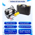 Bơm lốp ô tô 2 xilanh tự ngắt màn hình led công suất lớn kèm hộp phụ kiện BA1601