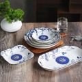 Bộ bát chén đĩa 30 món gốm sứ cao cấp họa tiết in hoa văn chữ Phúc 4D BA1609