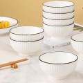 Bộ bát đĩa sứ cao cấp trắng viền đen 19 món kèm hộp quà sang trọng BA1612