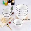 Bộ bát đĩa sứ cao cấp trắng viền đen 19 món kèm hộp quà sang trọng BA1612