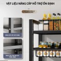 Kệ để đồ nhà bếp đa năng để lò vi sóng, xoong nồi có bánh xe đẩy, khung sắt chịu lực BA1611 , Kệ 5 tầng 60x32x108cm