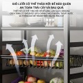 Kệ để đồ nhà bếp đa năng để lò vi sóng, xoong nồi có bánh xe đẩy, khung sắt chịu lực BA1611 , Kệ 5 tầng 60x32x108cm