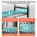 Kệ để đồ nhà bếp đa năng để lò vi sóng, xoong nồi có bánh xe đẩy, khung sắt chịu lực BA1611 , Kệ 5 tầng 60x32x108cm