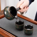 Bộ ấm chén pha trà cối xay gốm sứ hoa văn cao cấp N315, Hoa văn