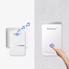Chuông cửa không dây cao cấp Pingron PR-DB01 chống nước tốt, kết nối xa 300m BA1613, Bộ chuông đơn