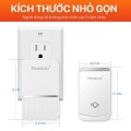 Chuông cửa không dây cao cấp Pingron PR-DB01 chống nước tốt, kết nối xa 300m BA1613, Bộ chuông đơn