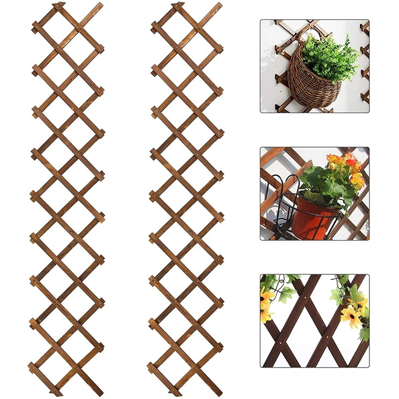 Giàn gỗ treo ban công leo hoa hồng, treo chậu cây, hàng rào gỗ co giãn dễ điều chỉnh BA1540