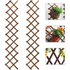 Giàn gỗ treo ban công leo hoa hồng, treo chậu cây, hàng rào gỗ co giãn dễ điều chỉnh BA1540, KT 46x240 cm