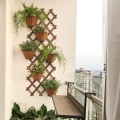 Giàn gỗ treo ban công leo hoa hồng, treo chậu cây, hàng rào gỗ co giãn dễ điều chỉnh BA1540, KT 46x240 cm