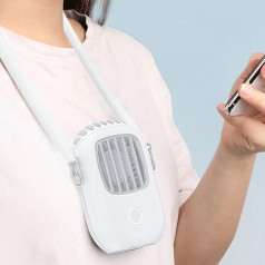 Quạt đeo cổ mini làm mát, cầm tay đa năng, Màu trắng