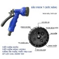 Bộ vòi tưới cây co giãn, vòi rửa xe, vòi xịt tưới đa năng, 7 chế độ tưới, Loại 22.5m 