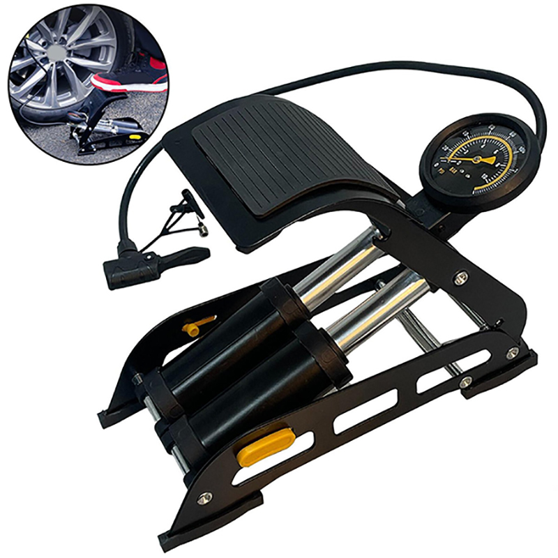 Bơm hơi đạp chân 2 xilanh dùng cho xe máy, xe đạp, xe oto BA1617