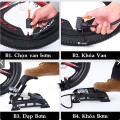 Bơm hơi đạp chân 2 xilanh dùng cho xe máy, xe đạp, xe oto