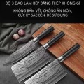 Bộ dao làm bếp thép Damascus cao cấp sắc bén, không bám vết, chống ăn mòn, chịu nhiệt cao BA1635