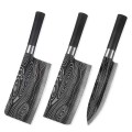 Bộ dao làm bếp thép Damascus cao cấp sắc bén, không bám vết, chống ăn mòn, chịu nhiệt cao BA1635