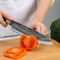 Bộ dao làm bếp thép Damascus cao cấp sắc bén, không bám vết, chống ăn mòn, chịu nhiệt cao BA1635