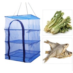 Lồng lưới phơi khô thực phẩm chống côn trùng 4 tầng có thể gấp gọn BA1639, KT 35 x 35 x 65cm