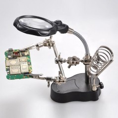 Kính lúp soi kẹp hàn mạch điện có đèn LED phóng đại rõ nét BA1633