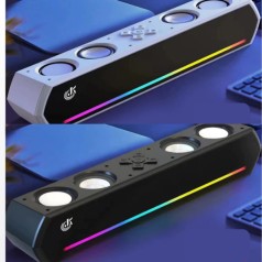 Loa máy tính gaming để bàn JK-1119 bass cực đỉnh, đèn đổi màu RGB hiện đại BA1672, Màu trắng