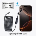 Camera nội soi cho iphone, điện thoại android Type-C và Lightning 8mm IP68 chất lượng cao BA1645, Dây mềm