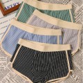 Quần boxer nam Wind, combo 4 chiếc, cotton co giãn đàn hồi thoải mái sọc, thấm hút mồ hôi thoáng mát BA1686 , L ( 40-61KG )