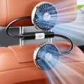 Quạt ô tô usb hai đầu xoay 360 độ gắn ghế phụ tản gió siêu mát BA1707
