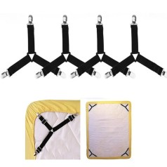 Dây kẹp cố định ga trải giường chống trượt, chống xê dịch BA1711, Bộ 4 kẹp riêng biệt 