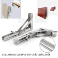 Bộ 2 bản lề gập thông minh chữ K chất liệu inox, ke đỡ gập chịu lực BA1709, 30cm (inox)