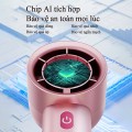 Quạt cầm tay mini công nghệ mới cao cấp, bỏ túi tiện lợi BA1627, Màu đen - Đèn mood