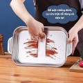 Khay hấp inox, khay nướng đựng thức ăn, bê đồ có nắp BA1761