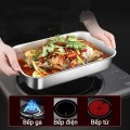 Khay hấp inox, khay nướng đựng thức ăn, bê đồ có nắp BA1761