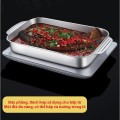 Khay hấp inox, khay nướng đựng thức ăn, bê đồ có nắp BA1761