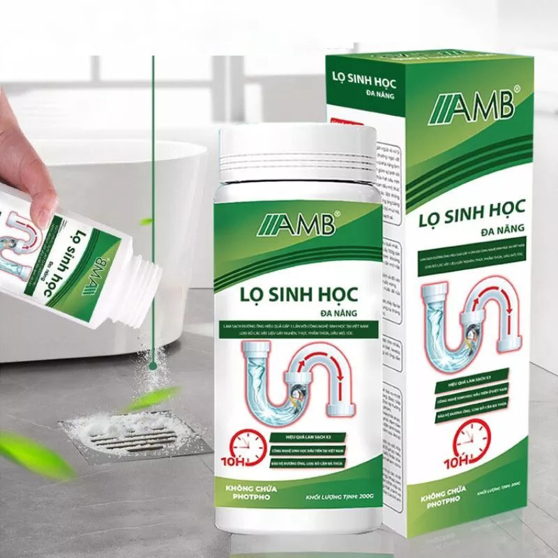 Bột vệ sinh đường ống sinh học đa năng AMB khử mùi, làm sạch BA1754