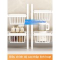 Kệ gầm bếp bồn rửa để xoong nồi 2 tầng kèm giỏ đựng đồ tiện lợi BA1486, Kệ 2 tầng (3 bảng)+ 3 giỏ 