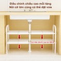 Kệ gầm bếp bồn rửa để xoong nồi 2 tầng kèm giỏ đựng đồ tiện lợi BA1486, Kệ 2 tầng (3 bảng)+ 3 giỏ 