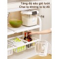 Kệ gầm bếp bồn rửa để xoong nồi 2 tầng kèm giỏ đựng đồ tiện lợi BA1486, Kệ 2 tầng (3 bảng)+ 3 giỏ 