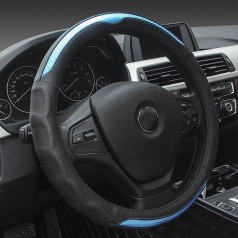 [Siêu khuyến mãi] Bọc vô lăng da thật màu đen xanh B137